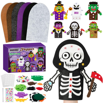 WATINC Hand Puppet Making Kit, Felt Sock Puppet Toys for Kids (Animals)