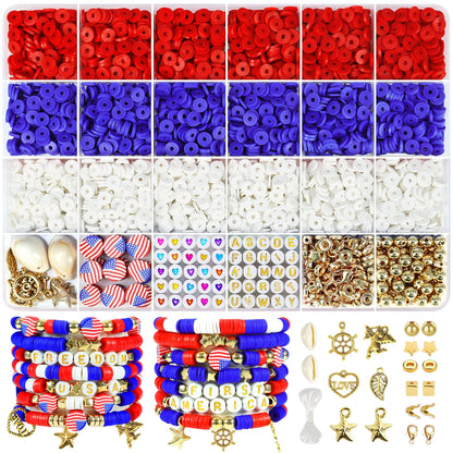 Redtwo 5100 Clay Beads Bracelet Making Kit, Flat Preppy Beads for Friendship Jewelry Making,Polymer Heishi Beads with Charms Gifts for Teen Girls Crafts for Girls Ages 8-12
