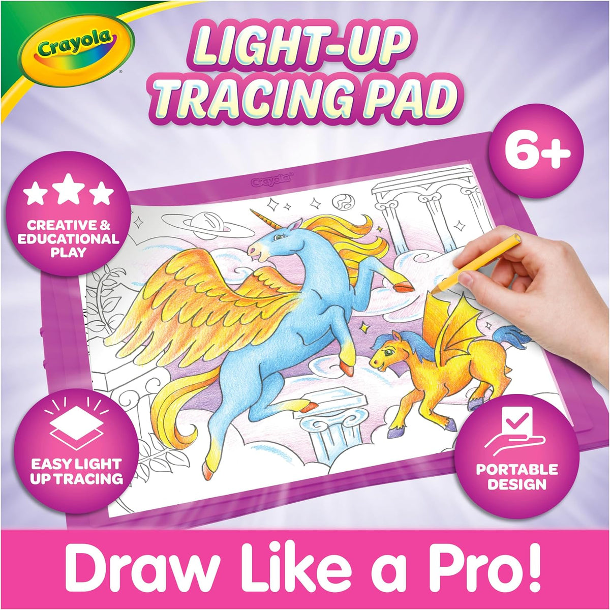 Crayola Light Up Tracing Pad Pink, Best Birthday Gifts for Girls & Boys, 6, 7, 8 Year Olds, Kids Toys, Light Box Art Kit for Kids [Amazon Exclusive]