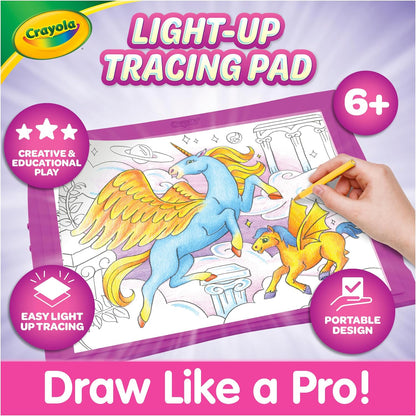 Crayola Light Up Tracing Pad Pink, Best Birthday Gifts for Girls & Boys, 6, 7, 8 Year Olds, Kids Toys, Light Box Art Kit for Kids [Amazon Exclusive]