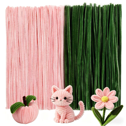 Caydo 200PCS Thick Pipe Cleaners Craft, 20 Colors Chenille Stems