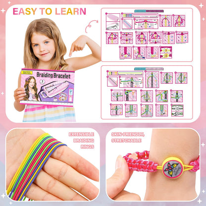 Friendship Bracelet Making Kit for Girls Ages 6-12, DIY Jewelry Craft Toy