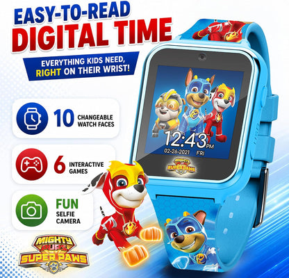 Accutime Paw Patrol Smart Watch with Camera for Kids and Toddlers - Interactive Smartwatch for Boys & Girls Featuring Games, Voice Recorder, Calculator, Pedometer, Alarm, Stopwatch, with USB Cable