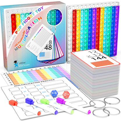 Math Games for Kids - Math Flash Cards - Interactive Practice Kit Pop It Practice with Addition, Subtraction, Multiplication & Division - Ideal for Learning and Skill Building - Ages 4-8