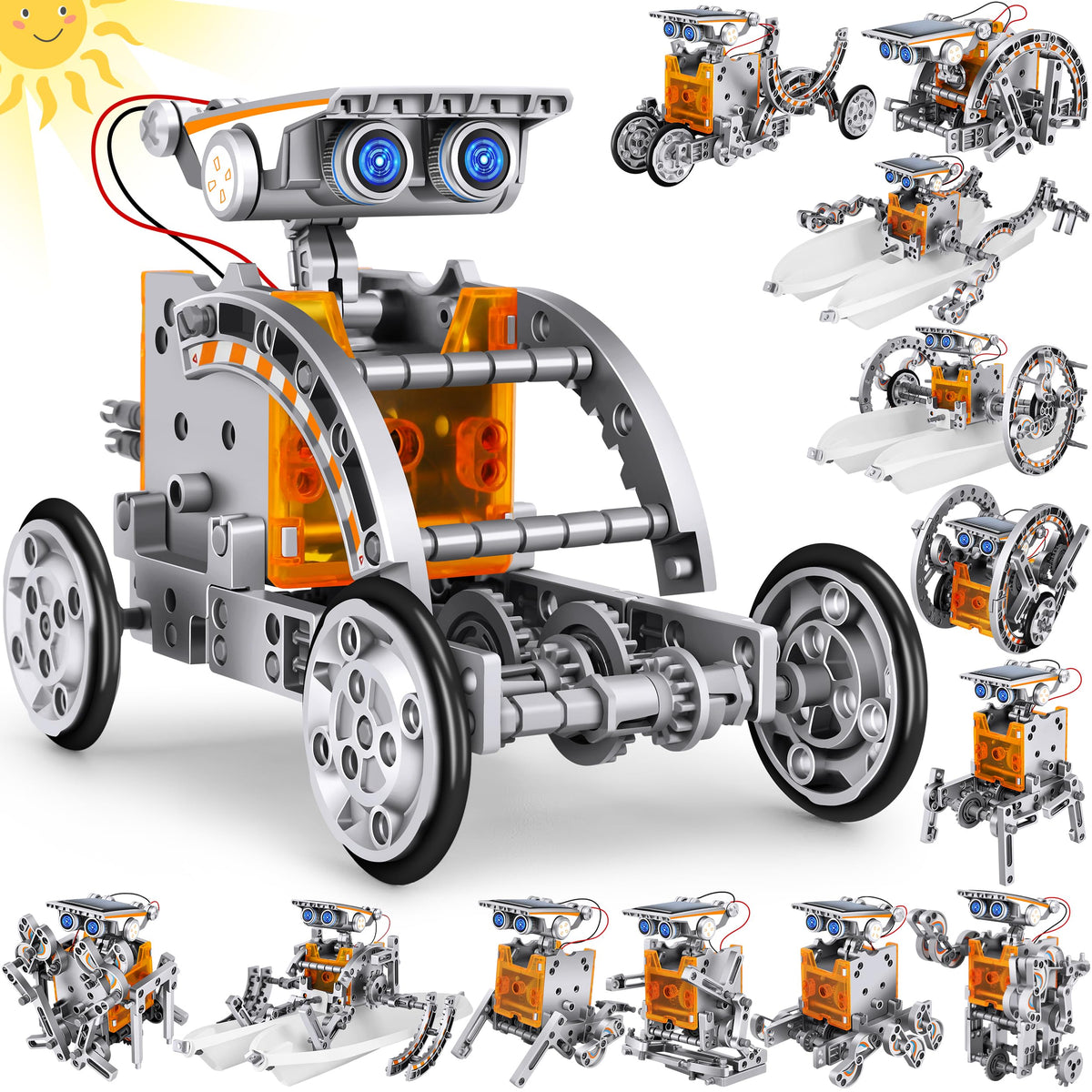 STEM 13-in-1 Education Solar Power Robots Toys for Boys Age 8+ , Educational Toy DIY Science Kits for Kids, Building Experiment Robotics Set Birthday Gifts for 8+ years old boys and girls .