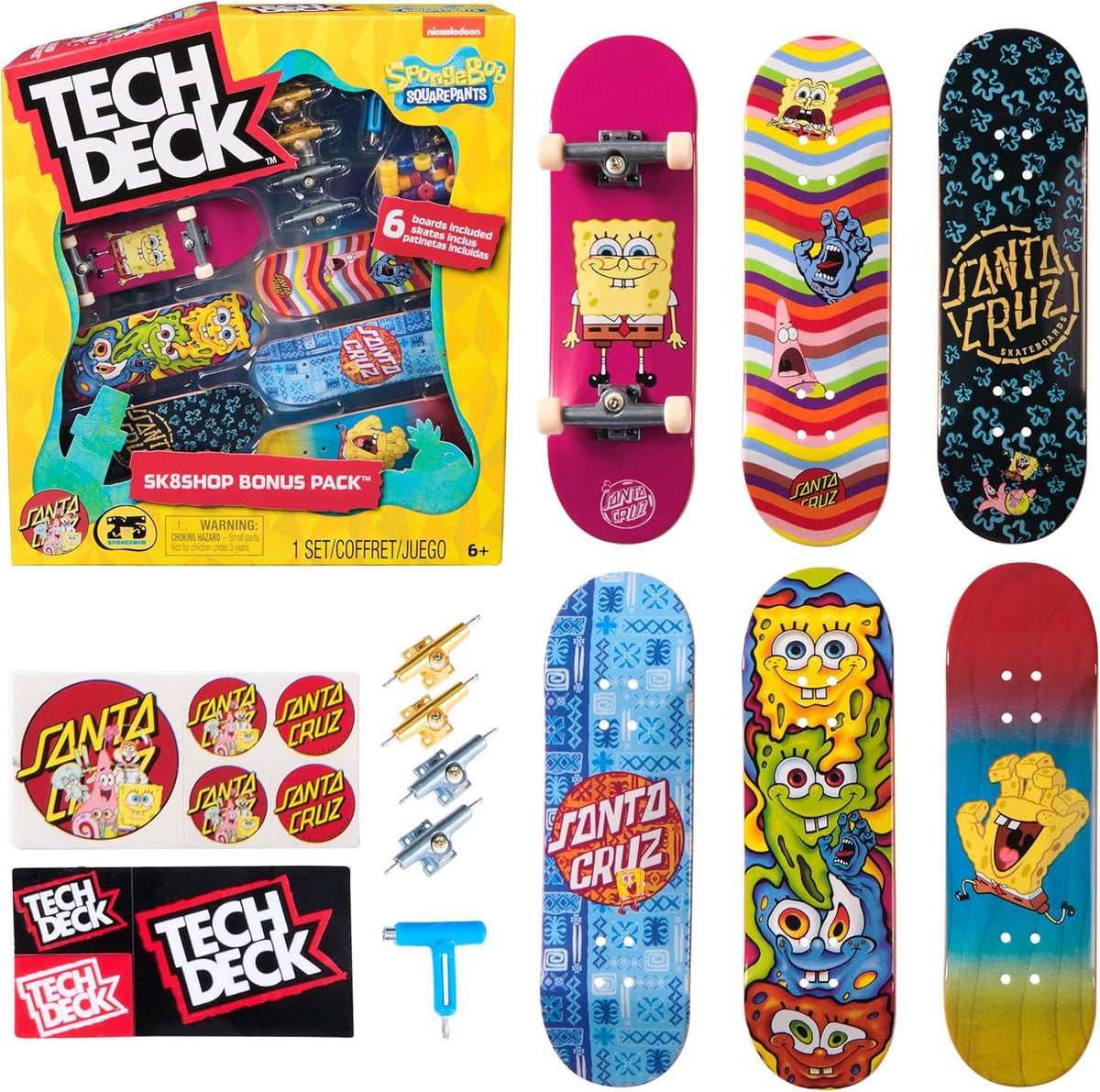 TECH DECK Spongebob Sk8shop Bonus Pack Customizable Fingerboards Set
