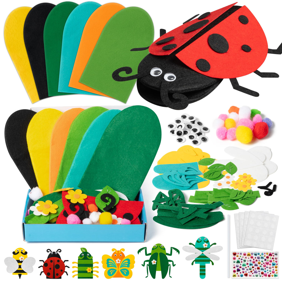 WATINC Hand Puppet Making Kit, Felt Sock Puppet Toys for Kids (Animals)