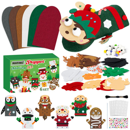 WATINC Hand Puppet Making Kit, Felt Sock Puppet Toys for Kids (Animals)