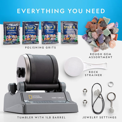 National Geographic Hobby Rock Tumbler Kit for Kids and Adults Ages 8+