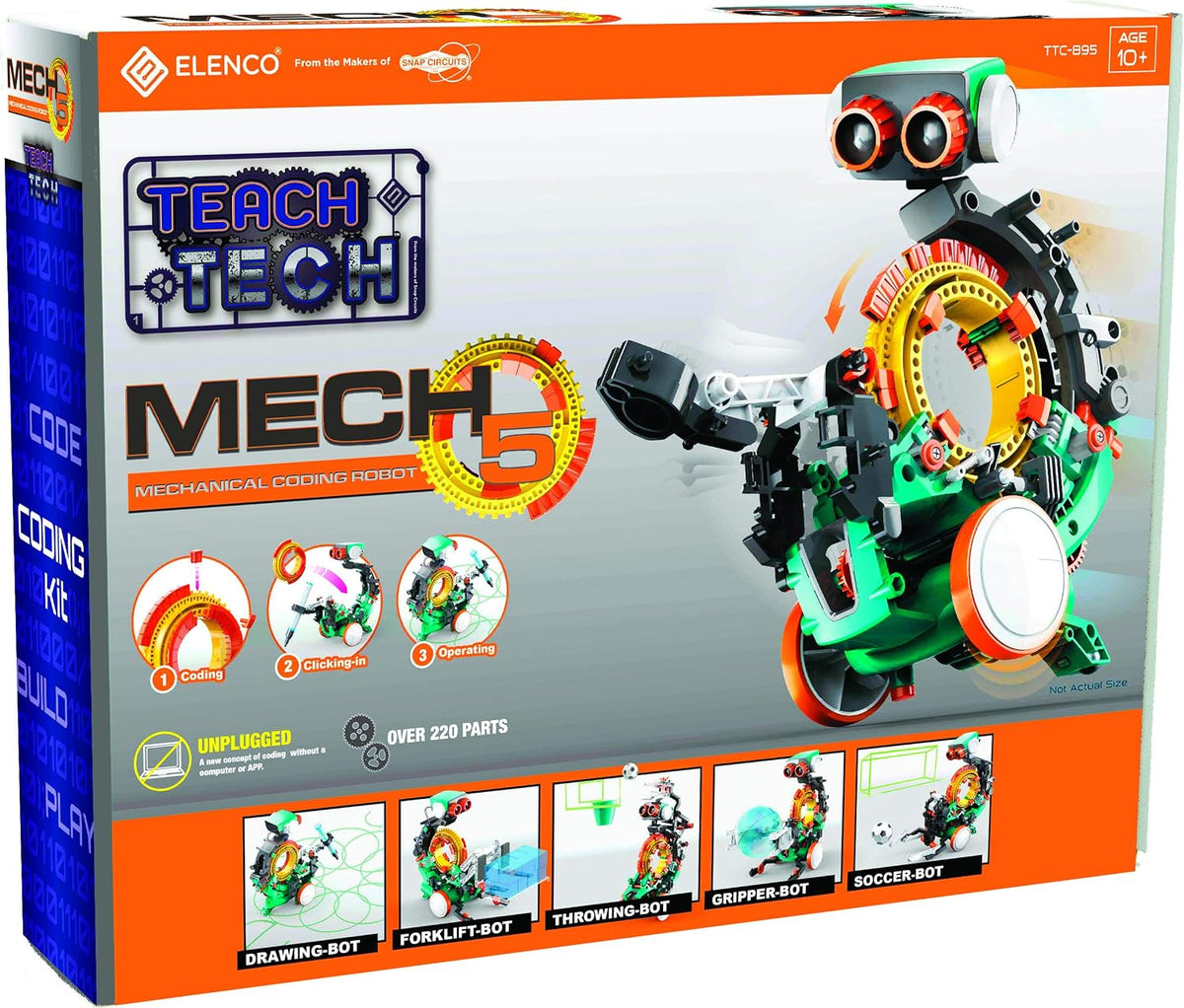 TEACH TECH Mech-5 STEM Coding Robot Building Kit for Kids Ages 10+