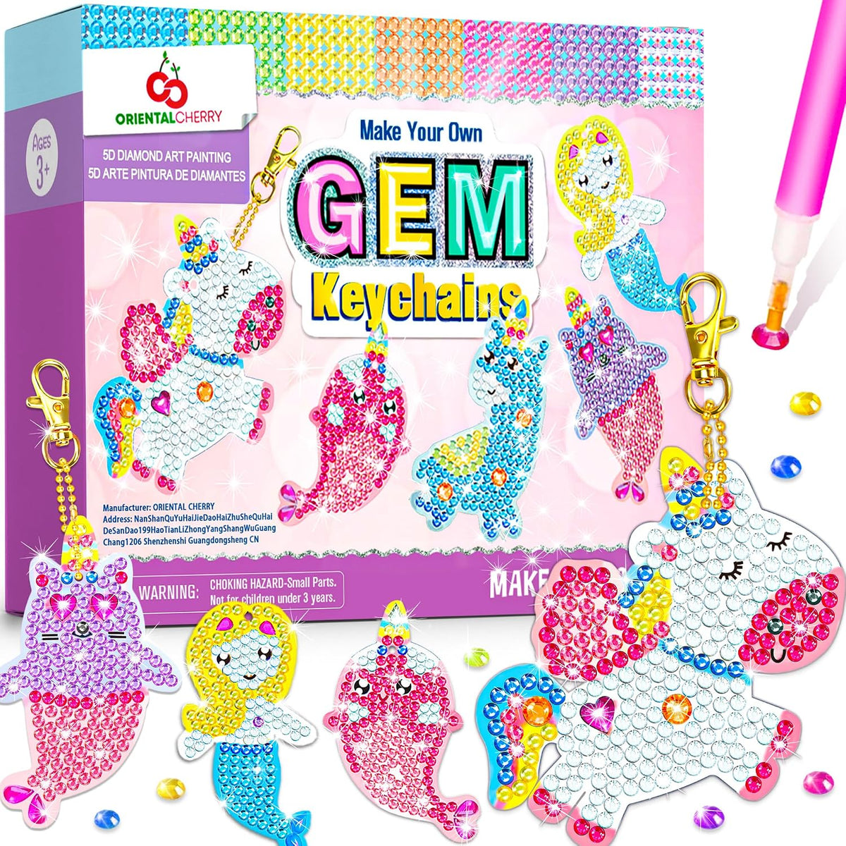 Arts and Crafts for Kids Ages 8-12 - Make Your Own GEM Keychains for Girls