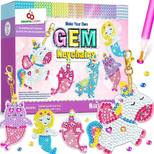 Arts and Crafts for Kids Ages 8-12 - Make Your Own GEM Keychains for Girls