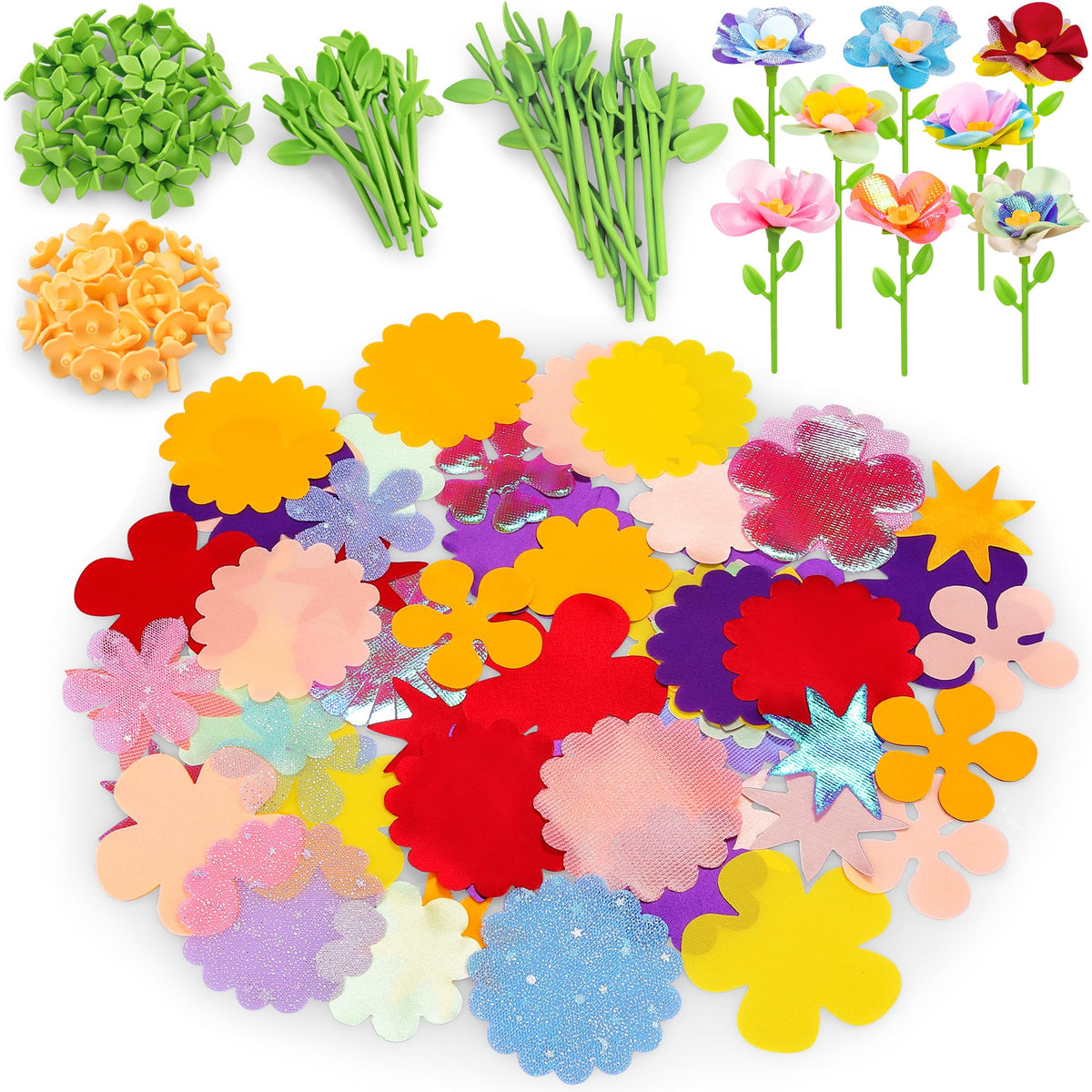 DIY Fabric Flower Bouquet Craft Kit, Educational Toy Gift Girls Toddlers 4+
