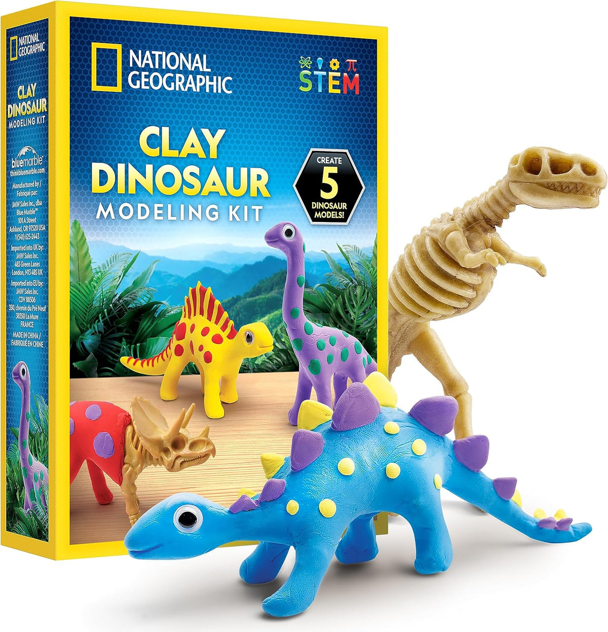 National Geographic Clay Dinosaur Arts and Crafts Activity Kit for Kids