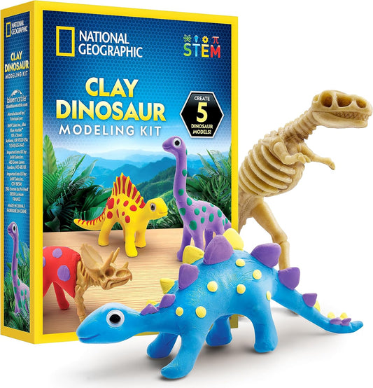 National Geographic Clay Dinosaur Arts and Crafts Activity Kit for Kids