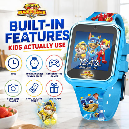 Accutime Paw Patrol Smart Watch with Camera for Kids and Toddlers - Interactive Smartwatch for Boys & Girls Featuring Games, Voice Recorder, Calculator, Pedometer, Alarm, Stopwatch, with USB Cable