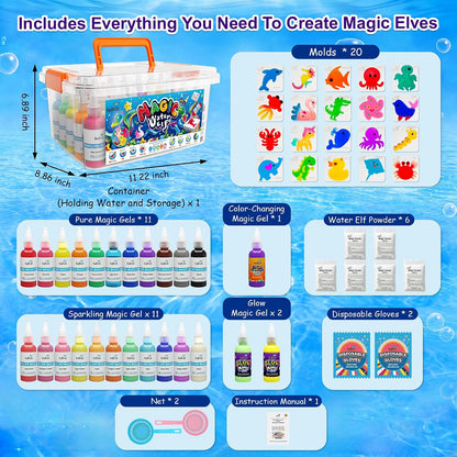 Kiditos Magic Water Elf Toy Kit,Squishies for Kids, DIY Sensory Craft Kit