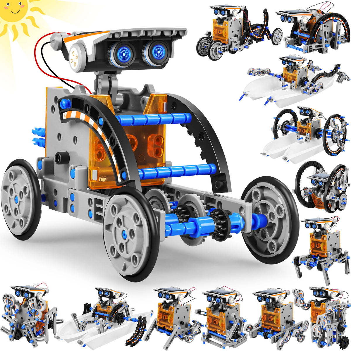STEM 13-in-1 Education Solar Power Robots Toys for Boys Age 8+ , Educational Toy DIY Science Kits for Kids, Building Experiment Robotics Set Birthday Gifts for 8+ years old boys and girls .