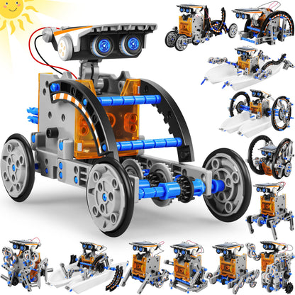 STEM 13-in-1 Education Solar Power Robots Toys for Boys Age 8+ , Educational Toy DIY Science Kits for Kids, Building Experiment Robotics Set Birthday Gifts for 8+ years old boys and girls .
