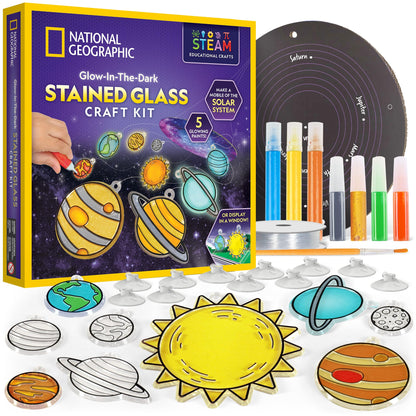 National Geographic Dinosaur Stained Glass Suncatcher Craft Kit for Kids