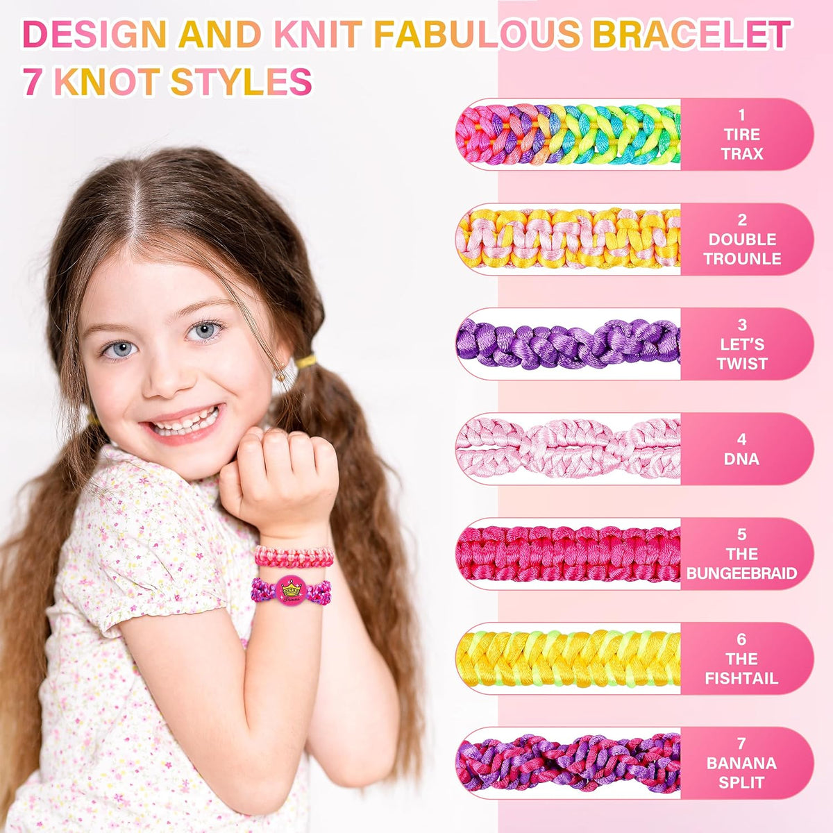 Friendship Bracelet Making Kit for Girls Ages 6-12, DIY Jewelry Craft Toy