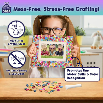 DIY Mosaic Photo Frame Craft Kit for Girls Ages 8-12 - Tween Birthday Gift