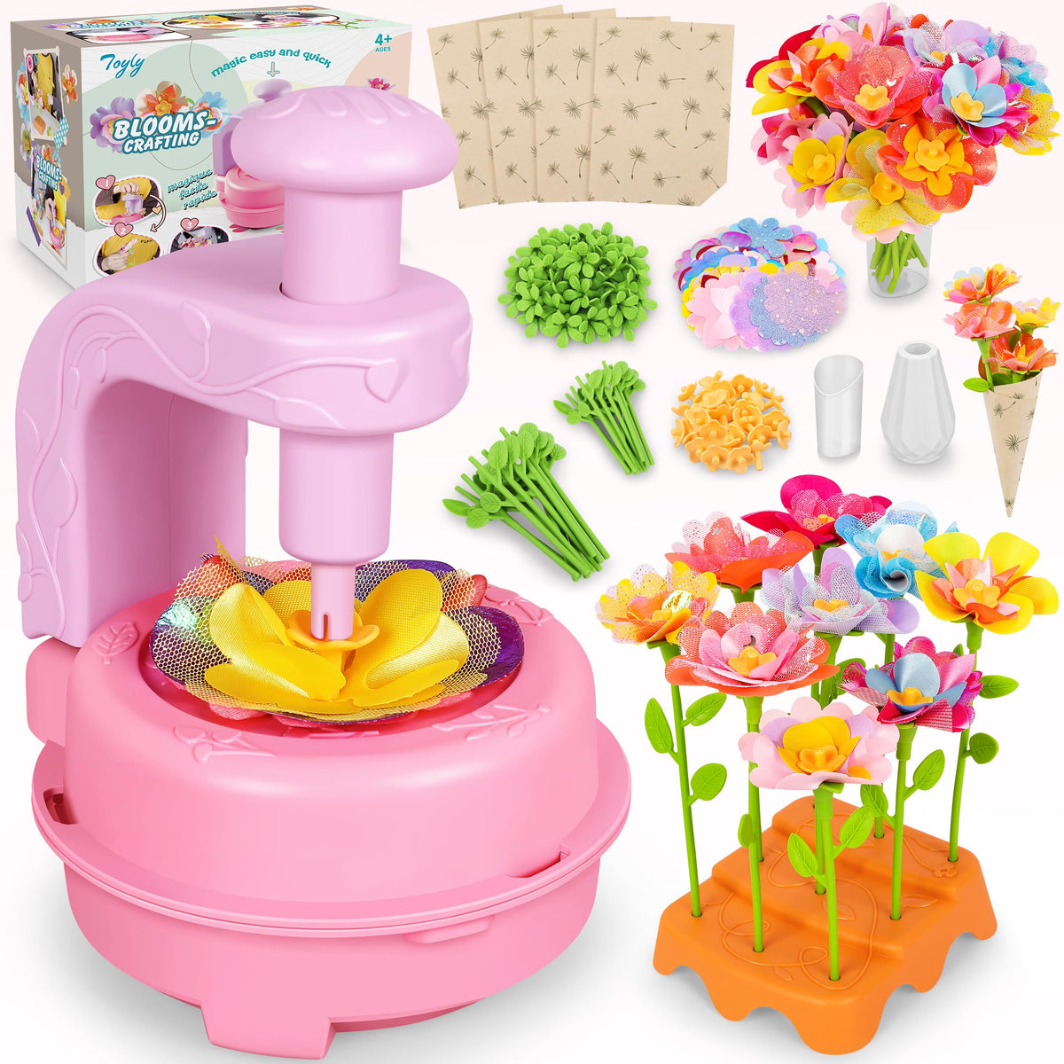 DIY Fabric Flower Bouquet Craft Kit, Educational Toy Gift Girls Toddlers 4+