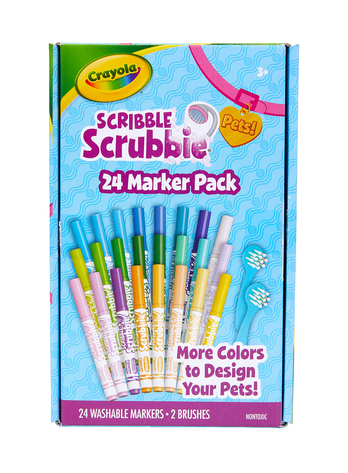 Crayola Scribble Scrubbies Glam Pack (4 Pets), Washable Pet Care Toy & Coloring Animal Craft Kit, Gift for Kids, Playset for Girls & Boys, Ages 3+