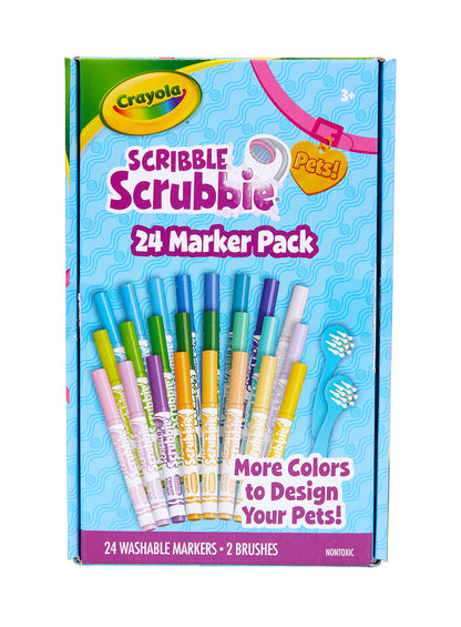 Crayola Scribble Scrubbies Glam Pack (4 Pets), Washable Pet Care Toy & Coloring Animal Craft Kit, Gift for Kids, Playset for Girls & Boys, Ages 3+