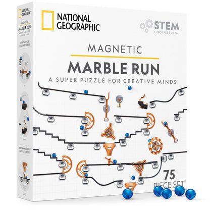 National Geographic Magnetic Marble Run STEM Building Set for Kids