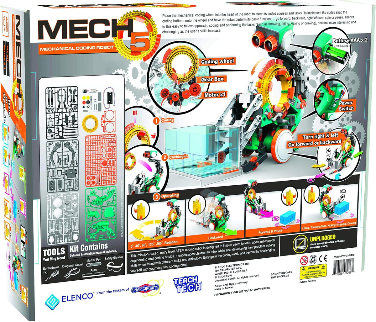 TEACH TECH Mech-5 STEM Coding Robot Building Kit for Kids Ages 10+