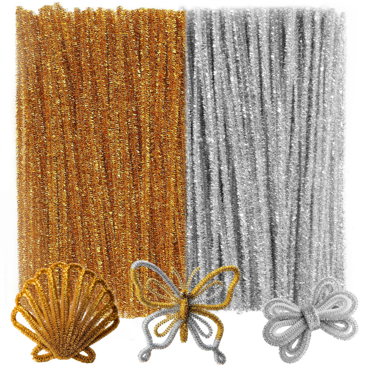 Caydo 200PCS Thick Pipe Cleaners Craft, 20 Colors Chenille Stems